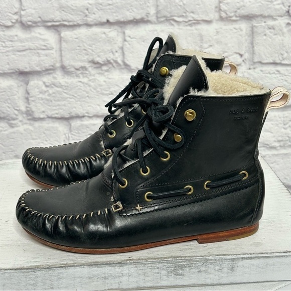 Rag & Bone Sherling Lined Moccasin Style Moc Boots - Picture 7 of 16